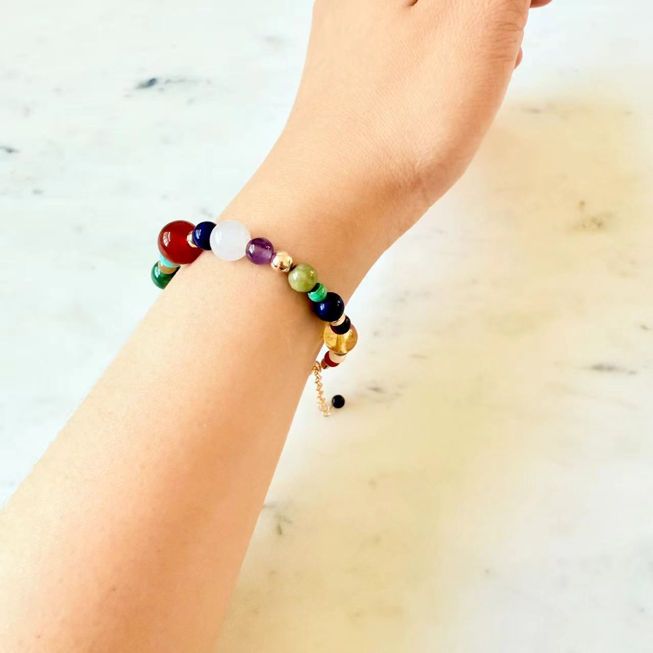 Dunhuang - Multi Gemstone Gold Filled Beaded Bracelet