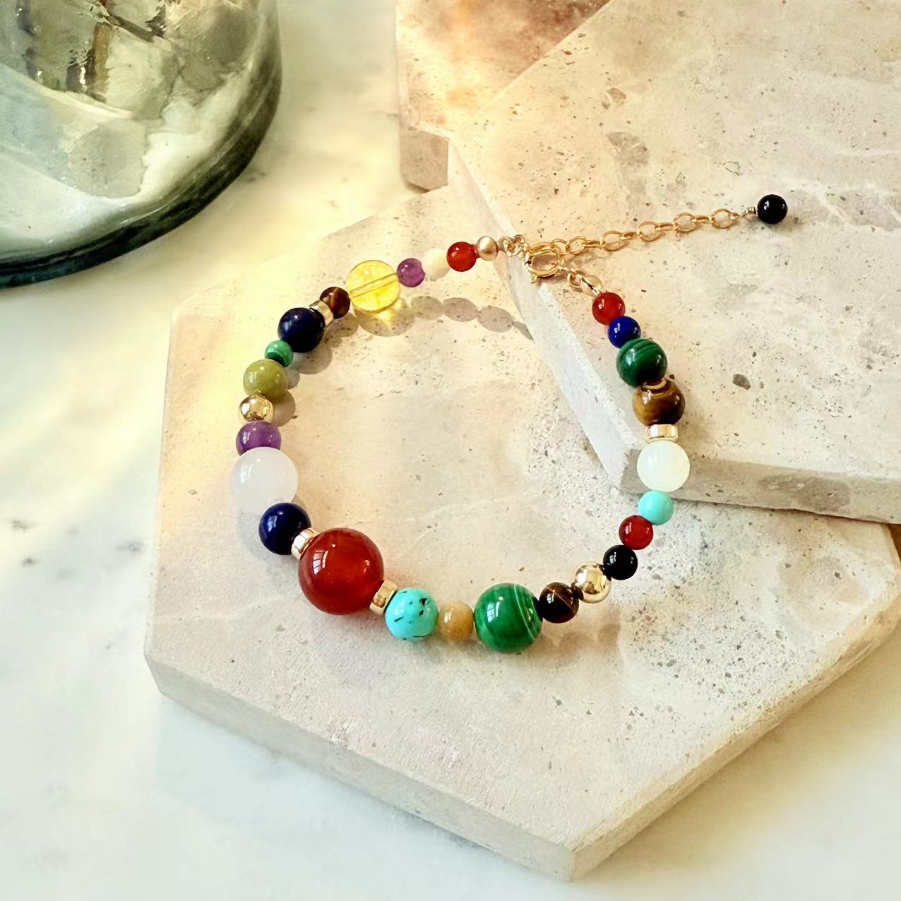 Dunhuang - Multi Gemstone Gold Filled Beaded Bracelet